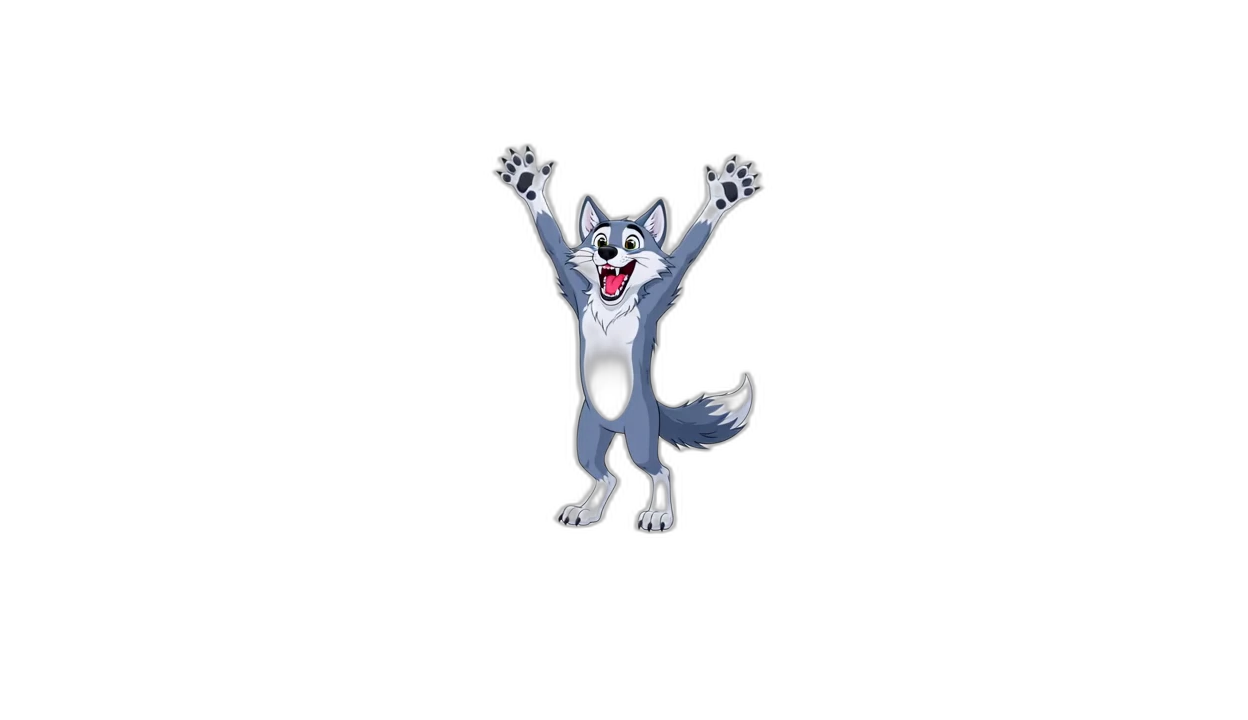 Wolf sticker: Celebrate