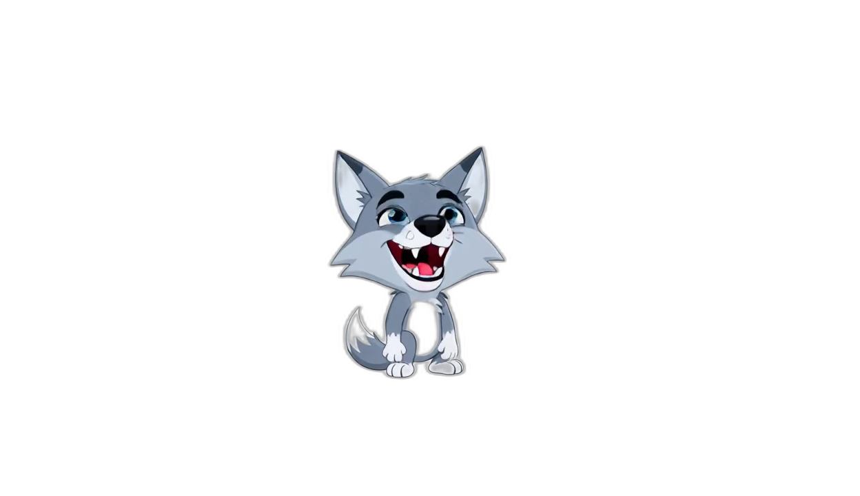 Wolf sticker: Laugh