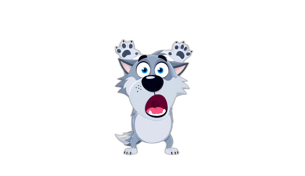 Wolf sticker: Shocked