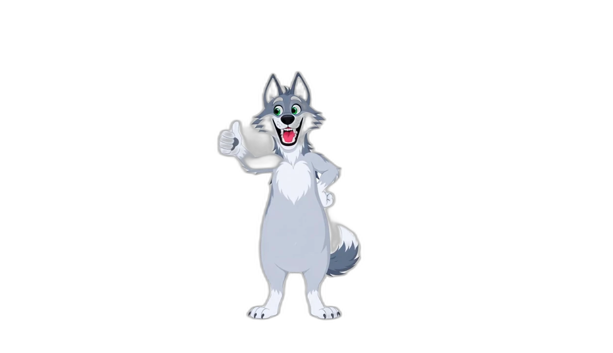 Wolf sticker: Thumbs up